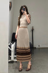 mame kurogouchi two-piece floral knitted skirt MM22SS KN045